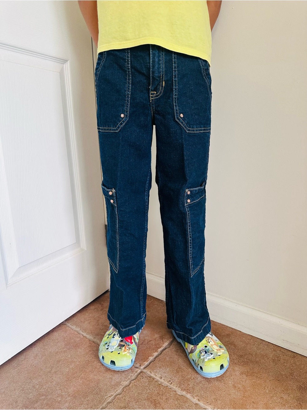 abercrombie kids Dark Blue Straight Cargo Jeans
